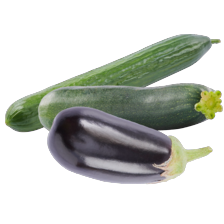 Komkommer, courgette of aubergine
